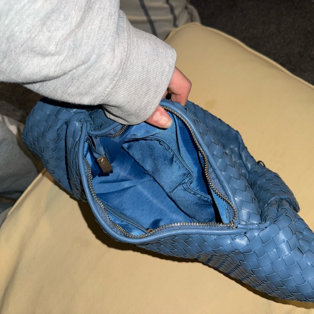 Anthropologie Blue Woven Hobo Shoulder Bag - Picture 4 of 4